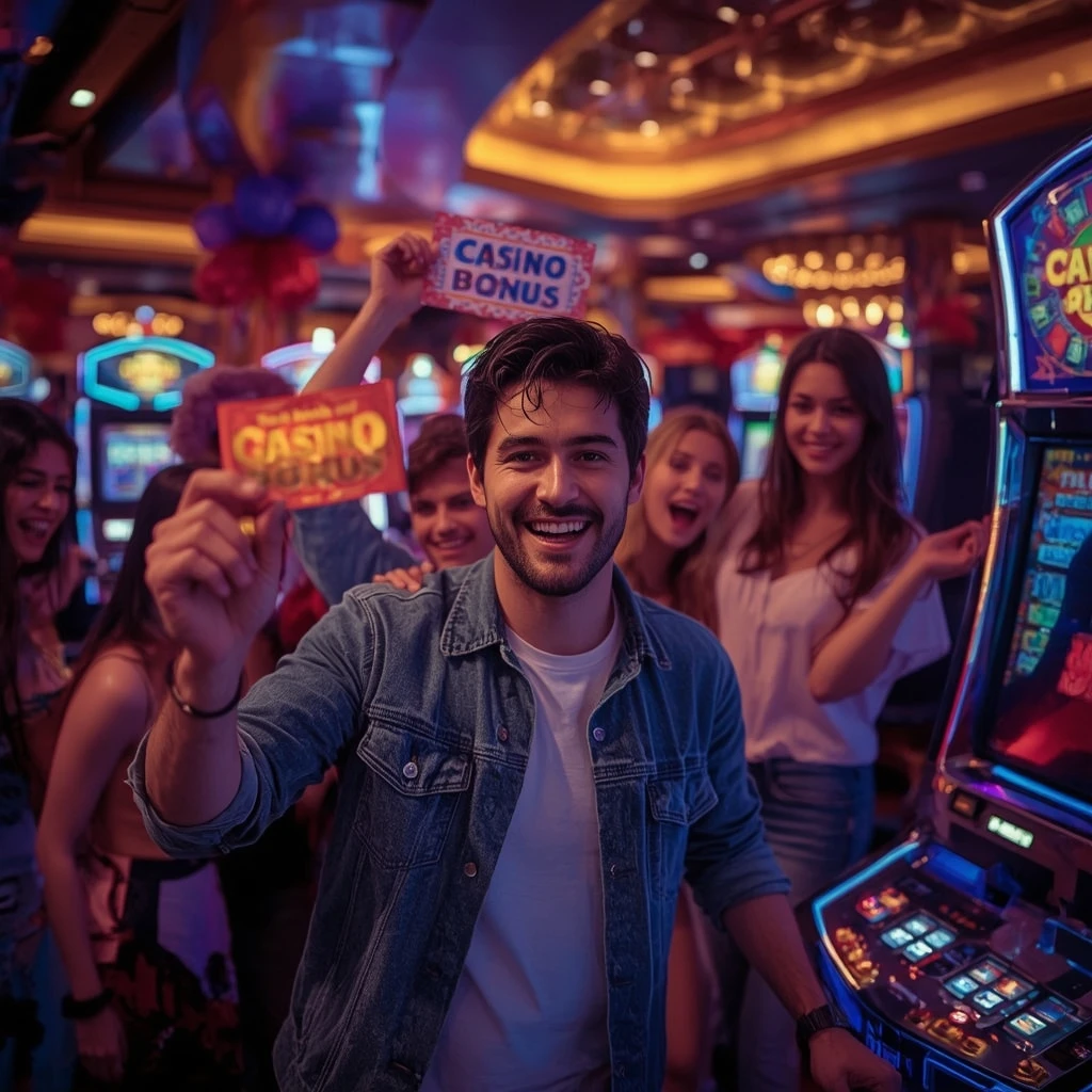 une personne tenant un bonus SLOTSHAMMER CASINO
